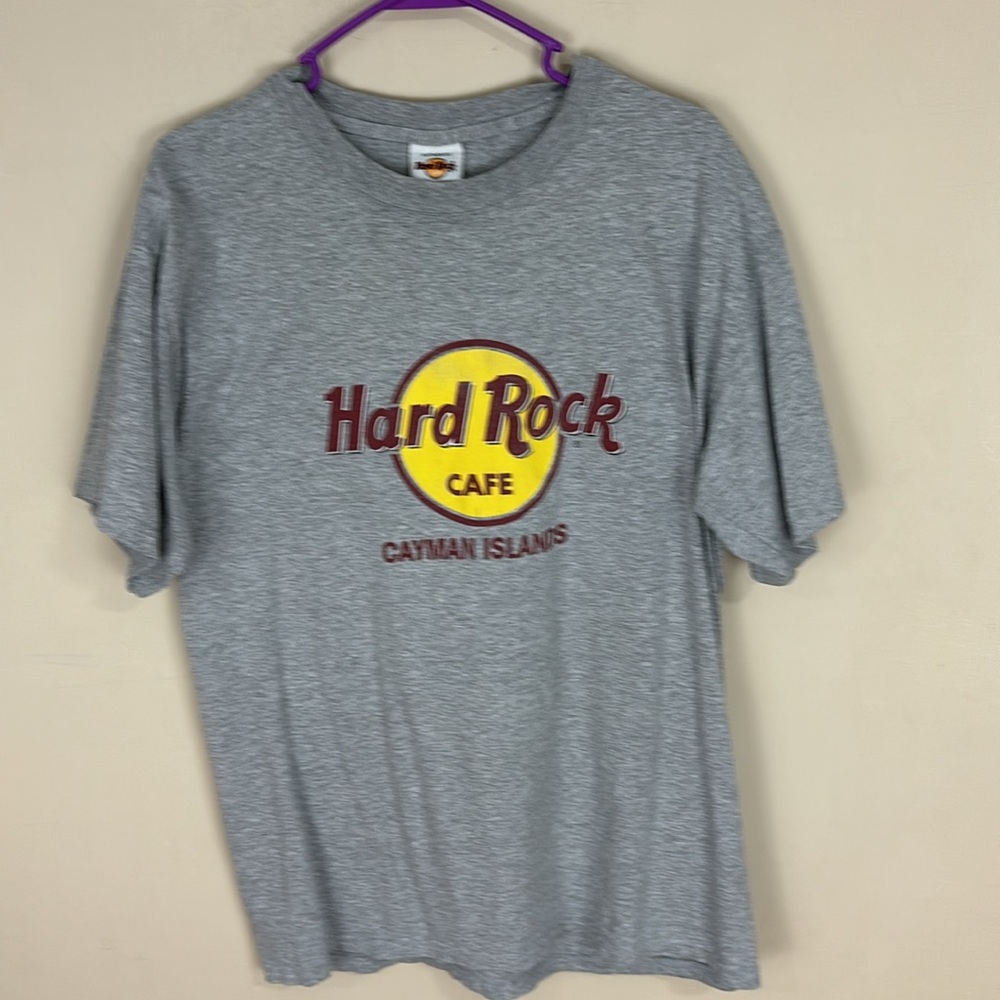 Vintage Hard Rock Cafe Cayman Islands Gray Tee T-shirt Size Large
